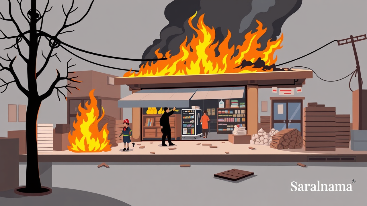 Fire Destroys Store in Hapur, Goods Worth Lakhs Burnt