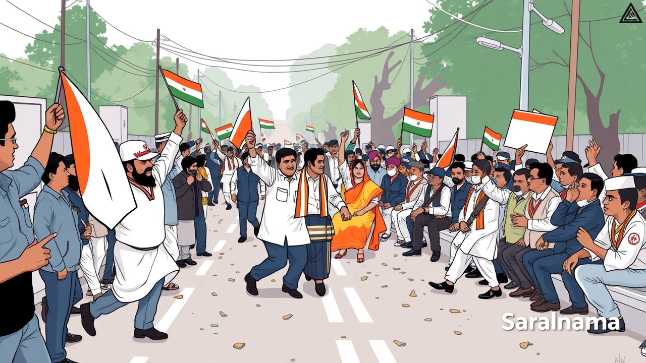 Congress Protests Poor Roads in Janjgir-Champa, Clashes with Police