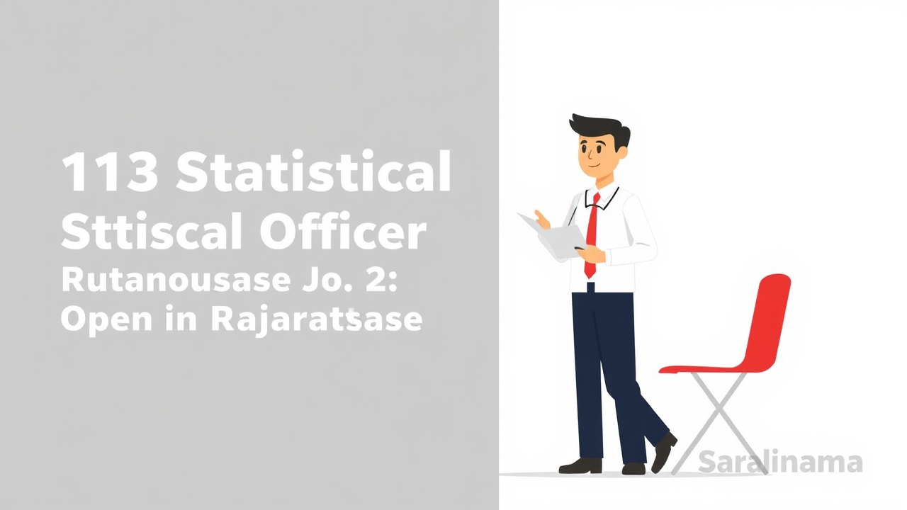 113 Statistical Officer Posts Open in Rajasthan from 28 Oct