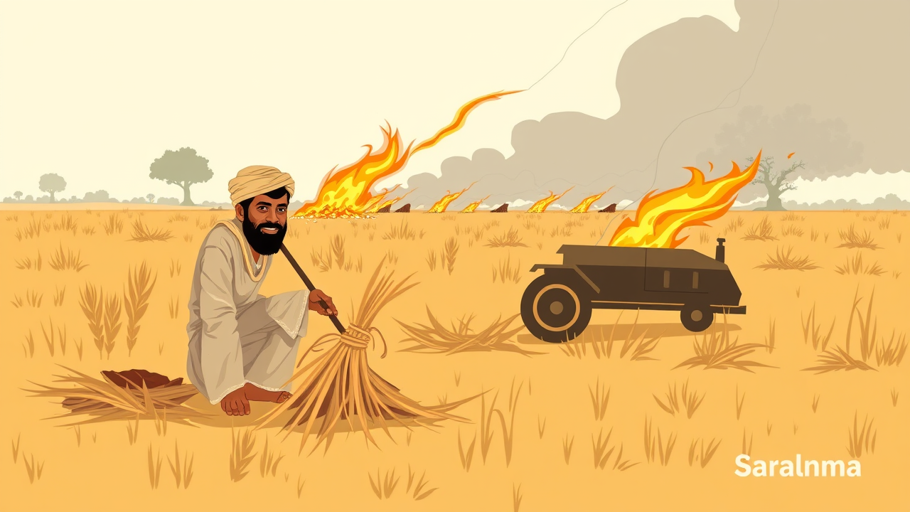 Farmer Booked for Stubble Burning in Datia