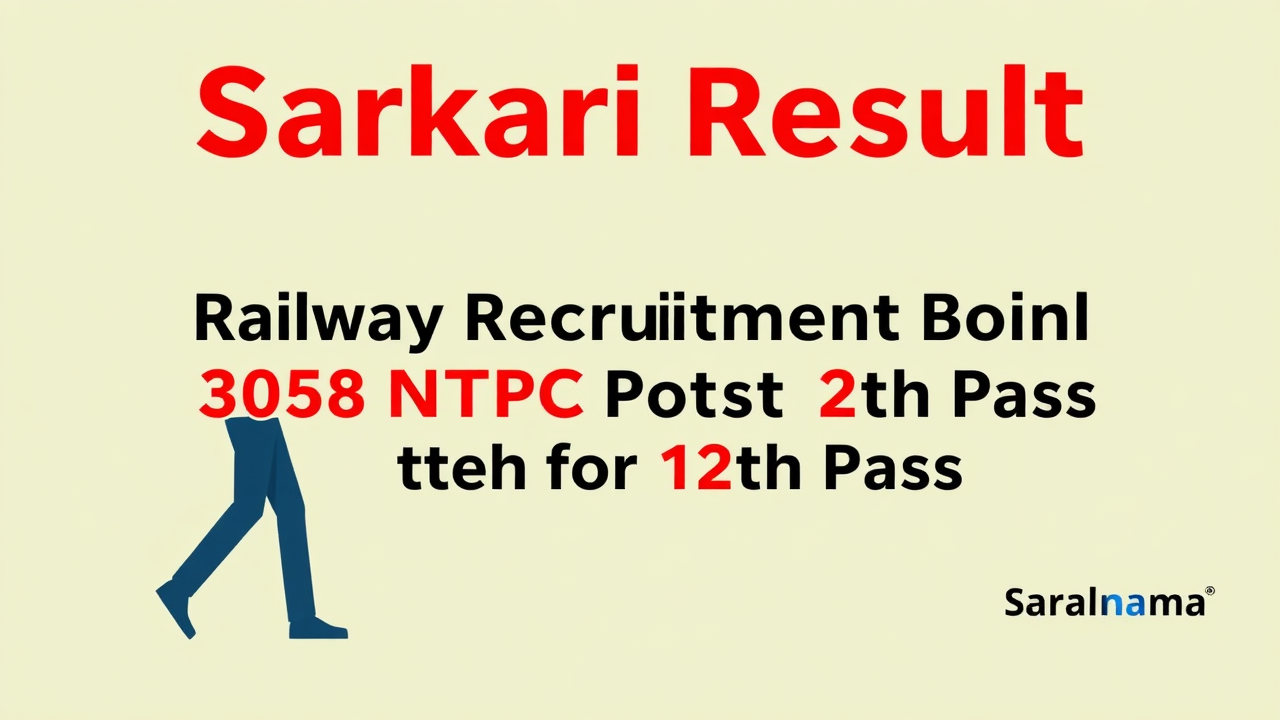Railway Recruitment Board Opens 3058 NTPC Posts for 12th Pass
