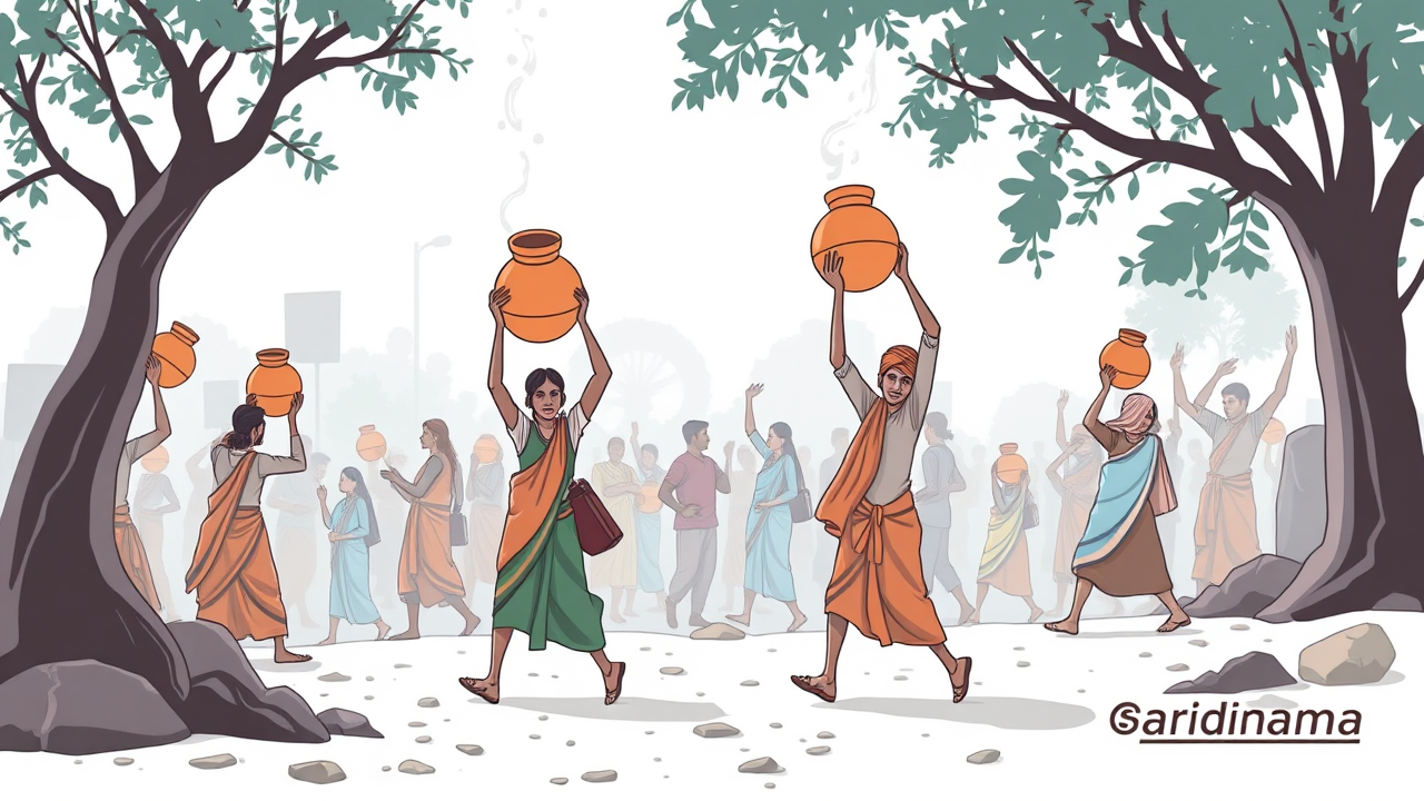 Water crisis in Dhamtari, councilors protested carrying earthen pots