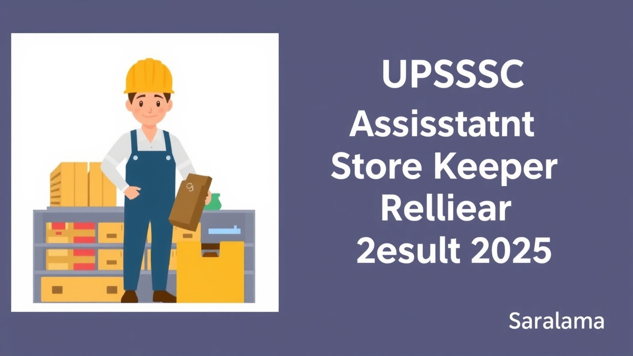 UPSSSC Assistant Store Keeper Result 2025 Link Out