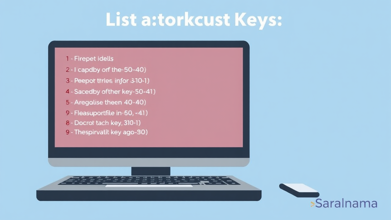 List of Shortcut Keys in Computer