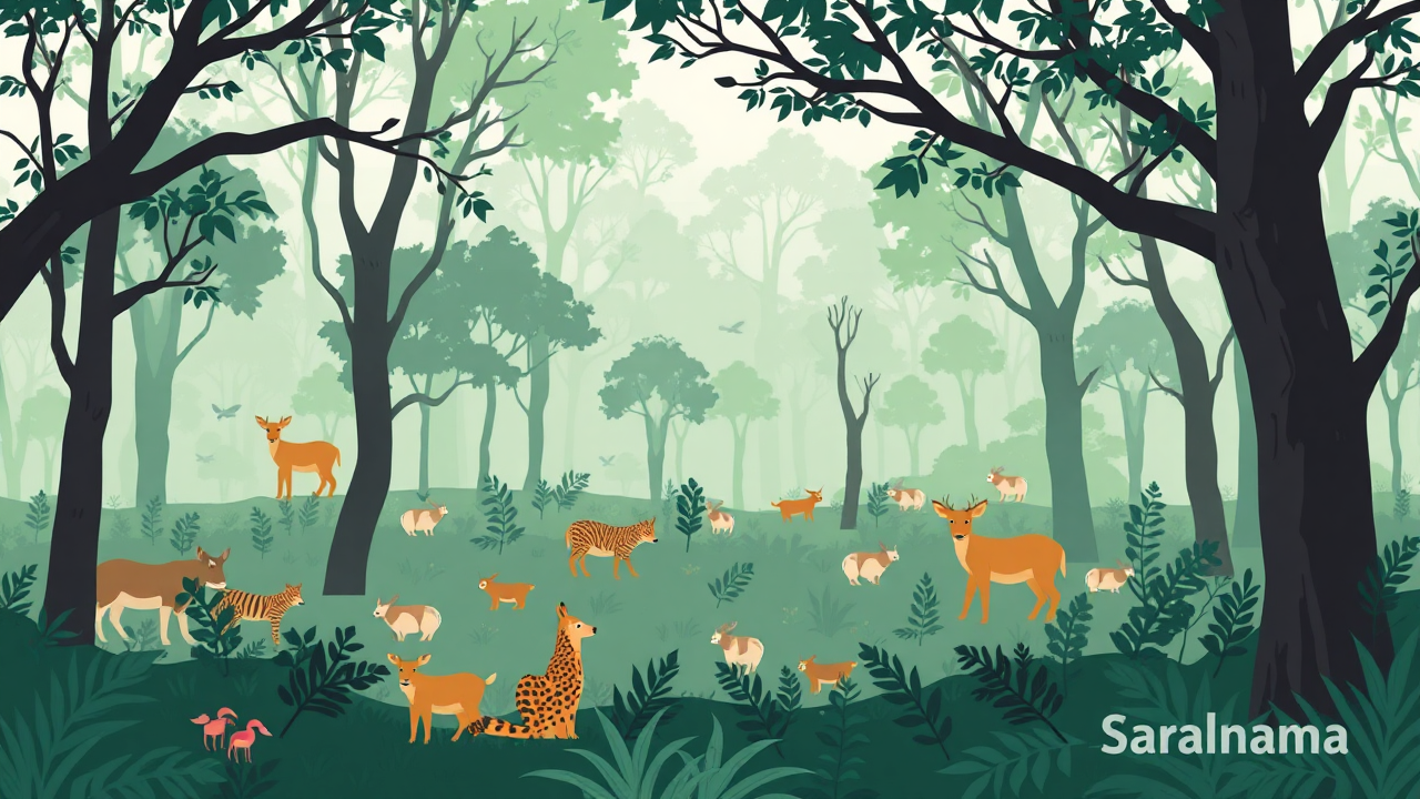 Is it a forest with the natural camouflage of many animals, or is there a…